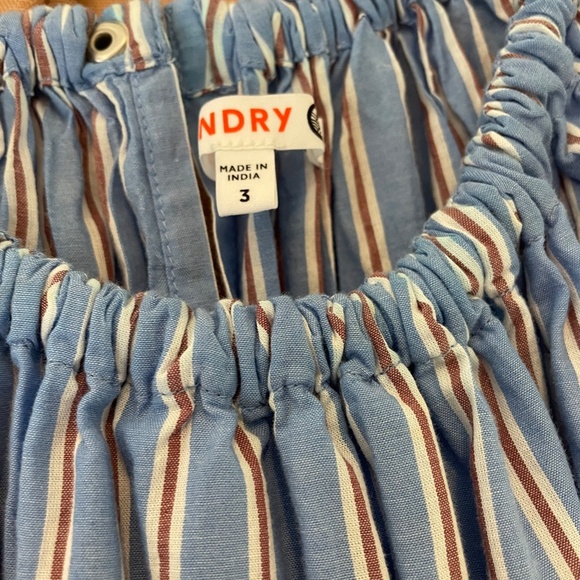 Sundry Blue and White Striped Maxi Dress size 3 nautical stripe ticking - Picture 3 of 6